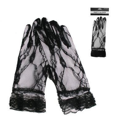 Black Short Lace Gloves - The Base Warehouse