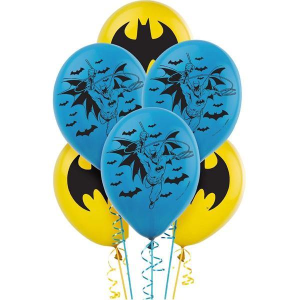 6 Pack Batman Latex Balloons - 30cm - The Base Warehouse