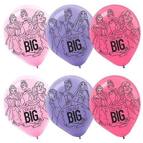 6 Pack Princess Dream Big Latex Balloons - 30cm - The Base Warehouse
