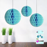 Load image into Gallery viewer, 3 Pack Blue Honeycomb Decoration - 10cm - The Base Warehouse
