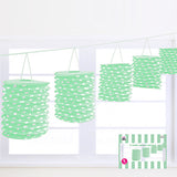 Load image into Gallery viewer, 5 Pack Green Dotty Lantern Garland
