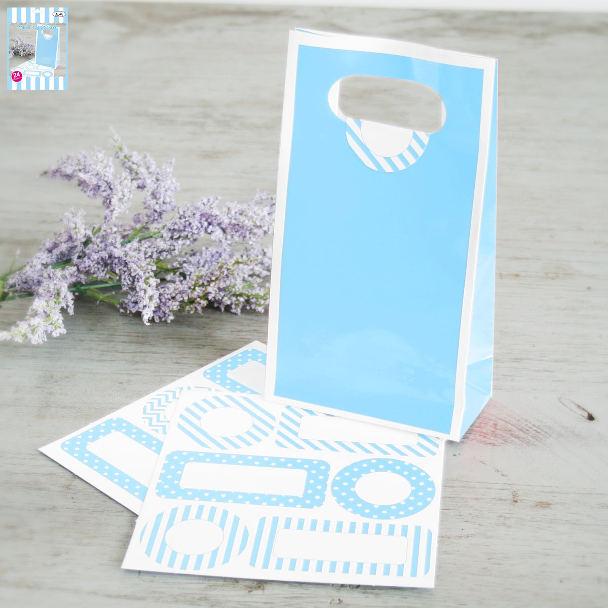 12 Pack Blue Name Tag Sticker | The Base Warehouse
