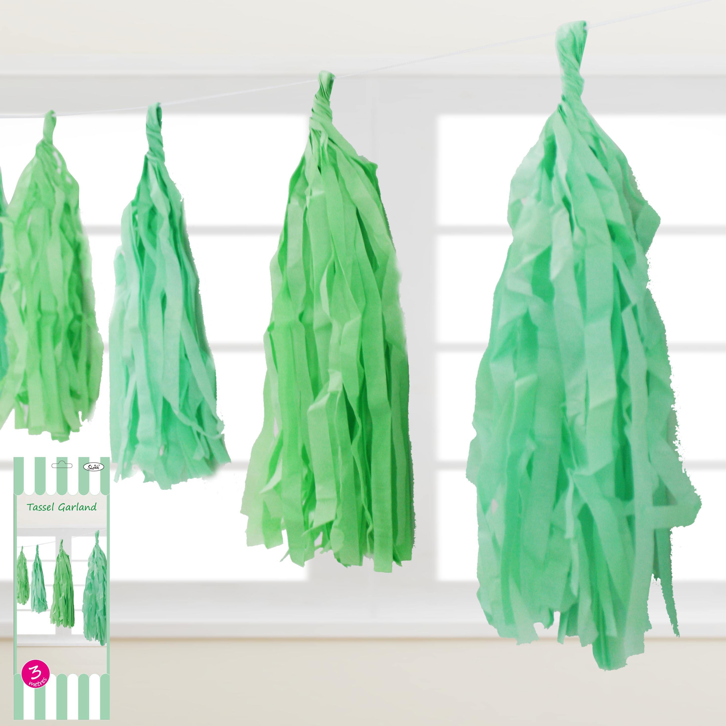 Green Tissue Paper Garland - 3m - The Base Warehouse