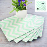 Load image into Gallery viewer, 20 Pack Green Chevron Napkin - 33cm x 33cm
