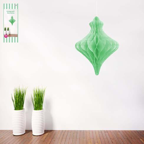 Green Honeycomb Paper Bauble Decoration - 30cm - The Base Warehouse