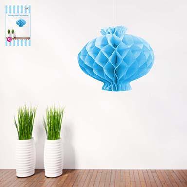 Blue Honeycomb Paper Decoration - 25cm - The Base Warehouse