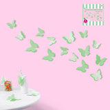 Load image into Gallery viewer, 4 Pack Green 3D Butterflies Wall Stickers - 11cm - The Base Warehouse
