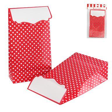 6 Pack Red Dot Party Bag with Cuff - The Base Warehouse