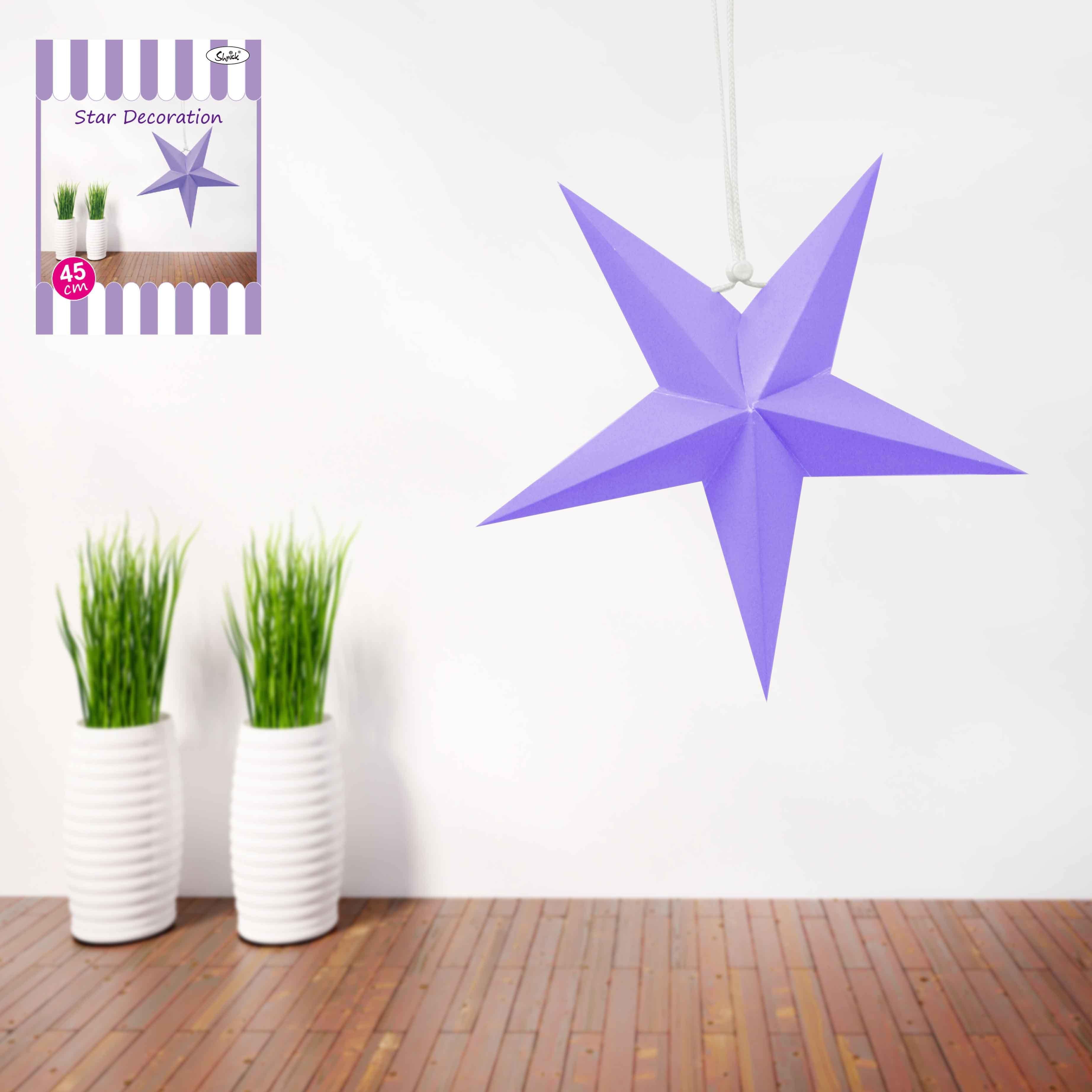 Purple Paper Star Decoration - 45cm - The Base Warehouse