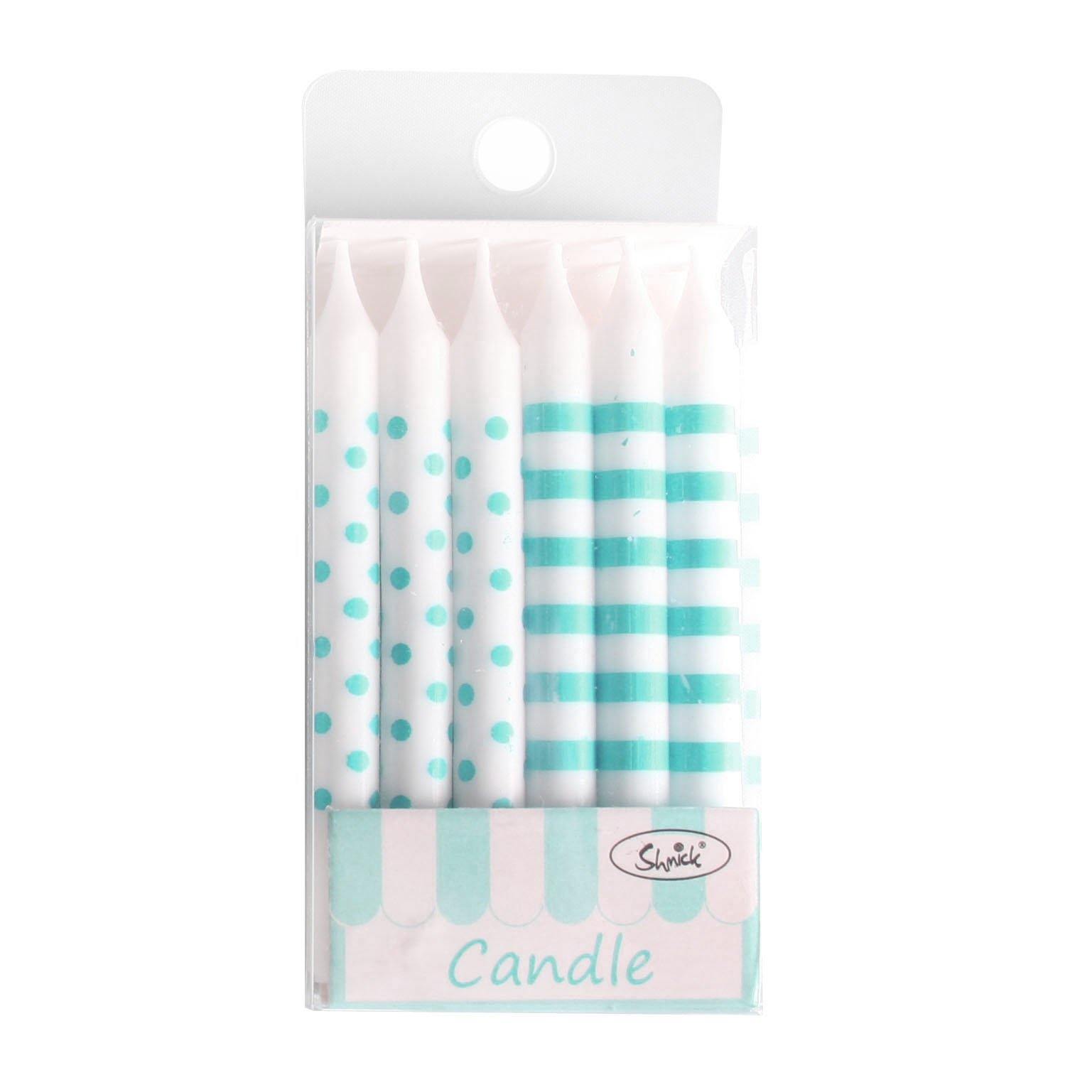 12 Pack Teal Blue Birthday Candle