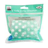 Load image into Gallery viewer, 2 Pack Teal Blue Dotty Streamer Rolls - 10m - The Base Warehouse
