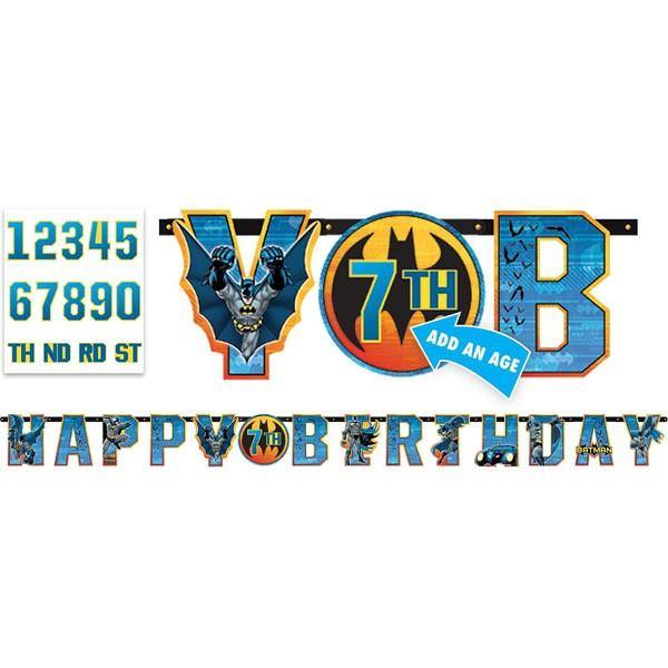 Batman Letter Add An Age Happy Birthday Banner - 25cm x 3.2m - The Base Warehouse