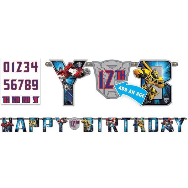 Transformers Core Jumbo Add an Age Letter Banner - 3.2m x 25cm
