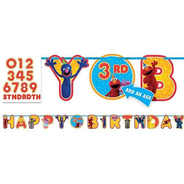 Sesame Street Letter Banner Happy Birthday - 3.2m x 25cm - The Base Warehouse