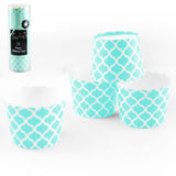 Load image into Gallery viewer, 25 Pack Teal Blue Lattice Baking Cup - The Base Warehouse
