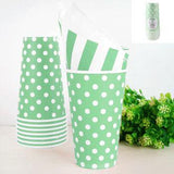 Load image into Gallery viewer, 8 Pack Green Dotty Milkshake Cup - The Base Warehouse
