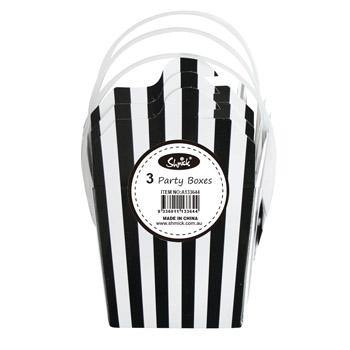 3 Pack Black Stripe Party Box - The Base Warehouse