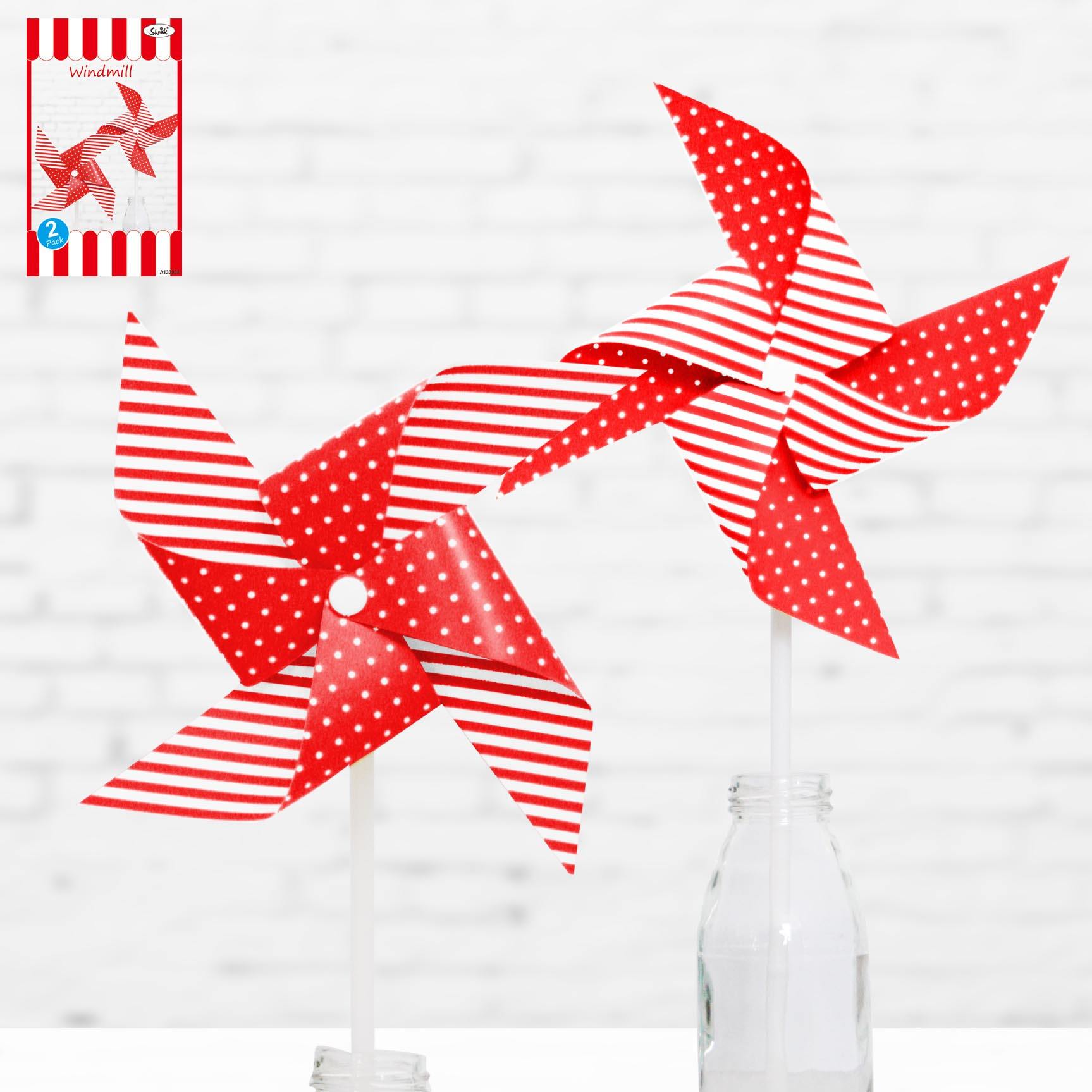 2 Pack Red Windmill - The Base Warehouse