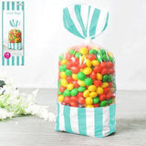 Load image into Gallery viewer, 18 Pack Teal Blue Stripe Loot Bag - 8.7cm x 27.8cm
