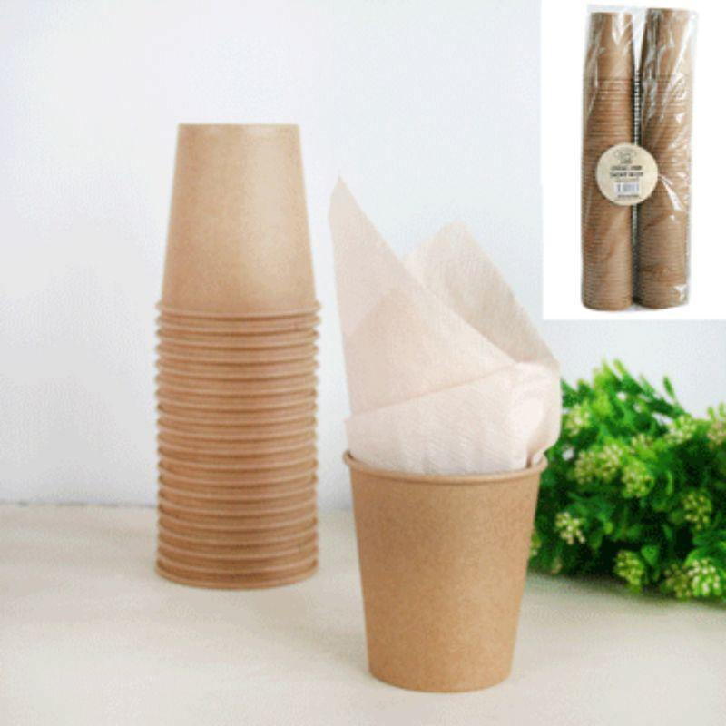100 Pack Eco Paper Cups - 200ml - The Base Warehouse