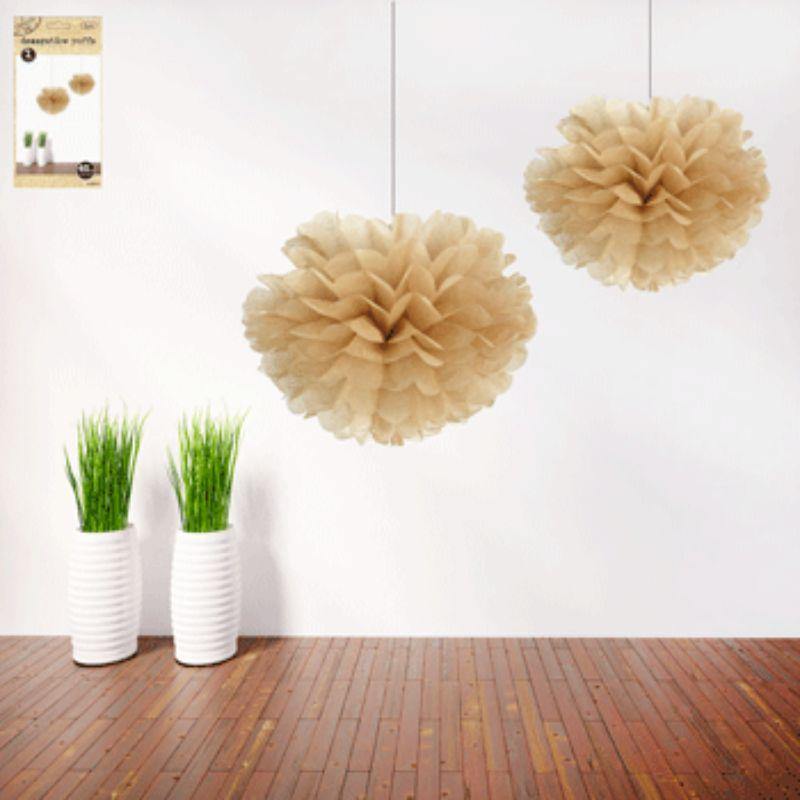 2 Pack Natural Decorative Puff - 40cm - The Base Warehouse