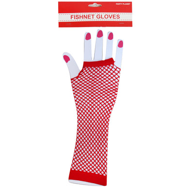 Red Fishnet Gloves - The Base Warehouse