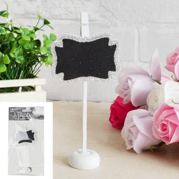 Glitter Silver Chalkboard Stand - 16cm - The Base Warehouse