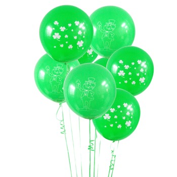 8 Pack Saint Patricks Day Latex Balloons - 30cm