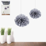 Load image into Gallery viewer, 2 Pack Metallic Silver Puff - 15cm - The Base Warehouse
