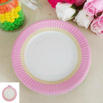 12 Pack Pink Sorbet Paper Plate - 18cm - The Base Warehouse