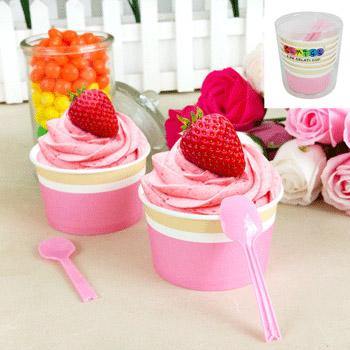 6 Pack Pink Sorbet Gelato Cup - The Base Warehouse