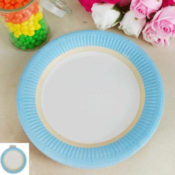12 Pack Blue Sorbet Paper Plate - 18cm - The Base Warehouse