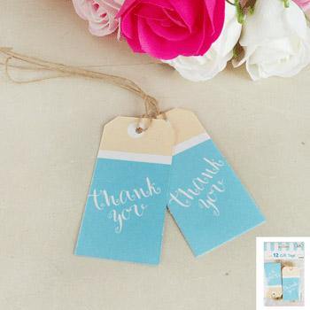 12 Pack Blue Sorbet Thank you Tag - The Base Warehouse