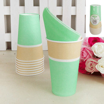 8 Pack Green Sorbet Paper Cup - 500ml