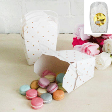 3 Pack Metallic Gold Dotty Party Boxes - The Base Warehouse
