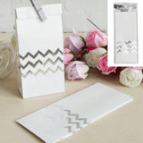 Load image into Gallery viewer, 4 Pack Metallic Silver Chevron Loot Bag - 9cm x 22cm - The Base Warehouse
