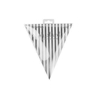 20 Piece Metallic Silver Stripes Style Party Flag - The Base Warehouse