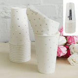 Load image into Gallery viewer, 12 Pack Metallic Mini Silver Dotty Paper Cups - 500ml - The Base Warehouse
