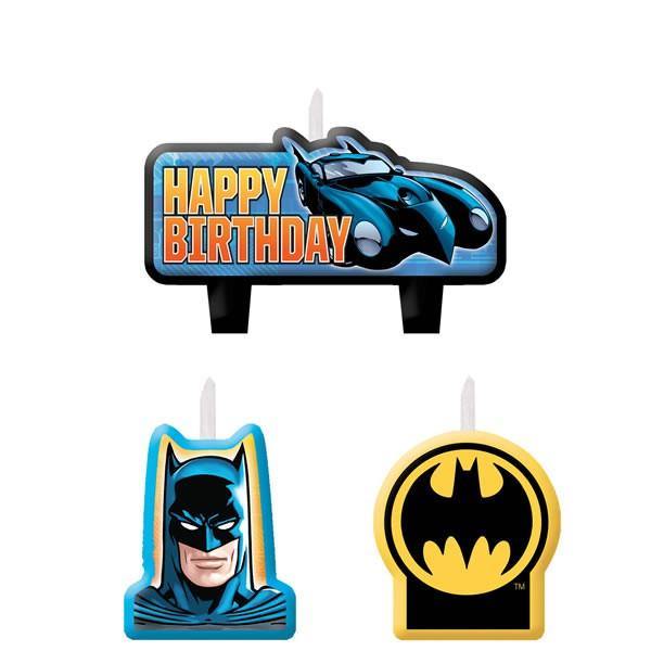 4 Pack Batman Happy Birthday Candle Set - The Base Warehouse
