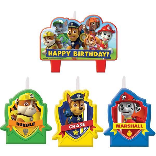 4 Pack Paw Patrol Birthday Candle Set - The Base Warehouse