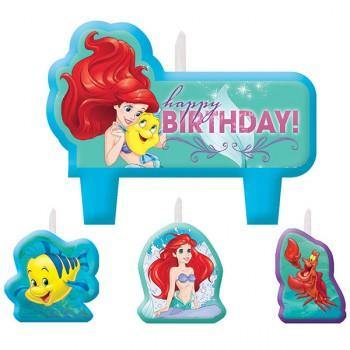 4 Pack Little Mermaid Ariel Dream Big Candle Set