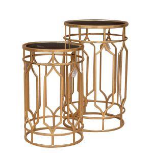 Amor Gold Mirror Side Tables - The Base Warehouse