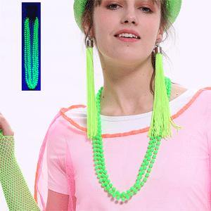 3 Pack Green Neon Necklace