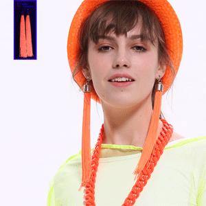 Orange Neon Tassel Earrings