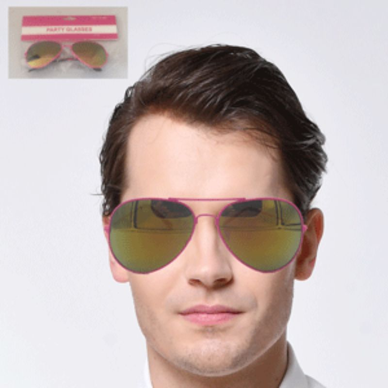 Adult Pink Aviator Glasses