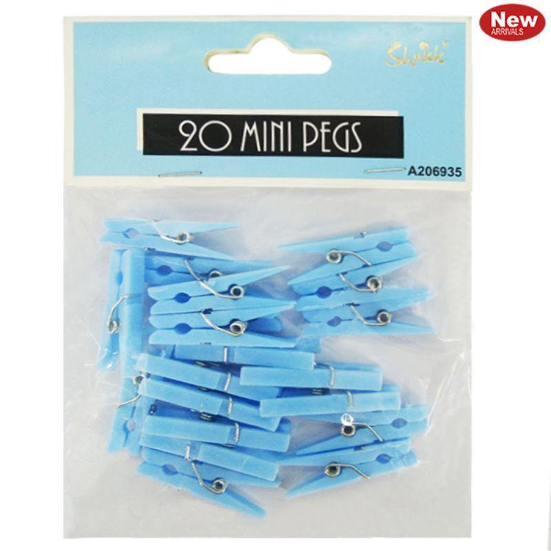 20 Pack Mini Blue Pegs - 2.5cm - The Base Warehouse