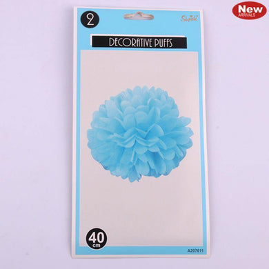 2 Pack Blue Puff Decoration - 30cm - The Base Warehouse