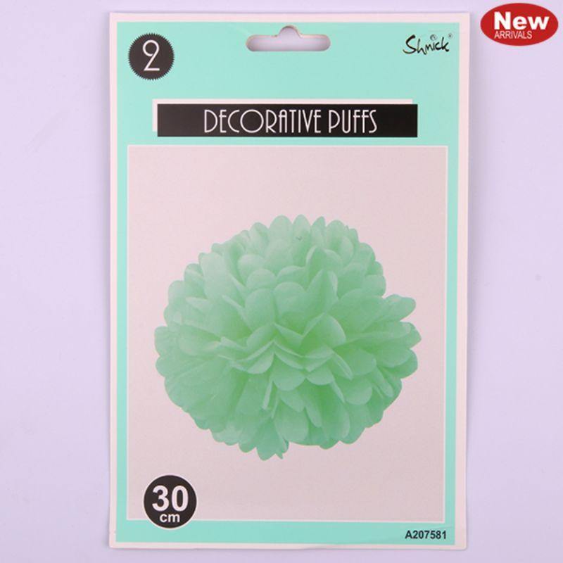 2 Pack Mint Puff Decorations - 30cm - The Base Warehouse