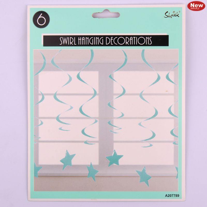 6 Pack Mint Hanging Swirl Decoration - The Base Warehouse