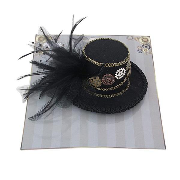 Black Steampunk Mini Hat - The Base Warehouse